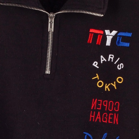 Forever 21 Black Quarter Zip City Sweatshirt - Picture 2 of 6